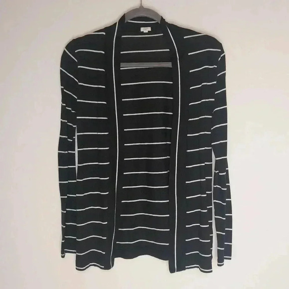 J. Crew Sweaters - J. Crew Black and White Striped Open Front Sweater, Size S